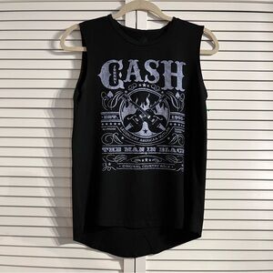 Zion Rootswear Johnny Cash Black Graphic Sleeveless T-Shirt